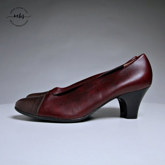 EUC BeautiFeel Calla Cap Toe Pumps in Burgundy Women Size EU 42 - Picture 4 of 14